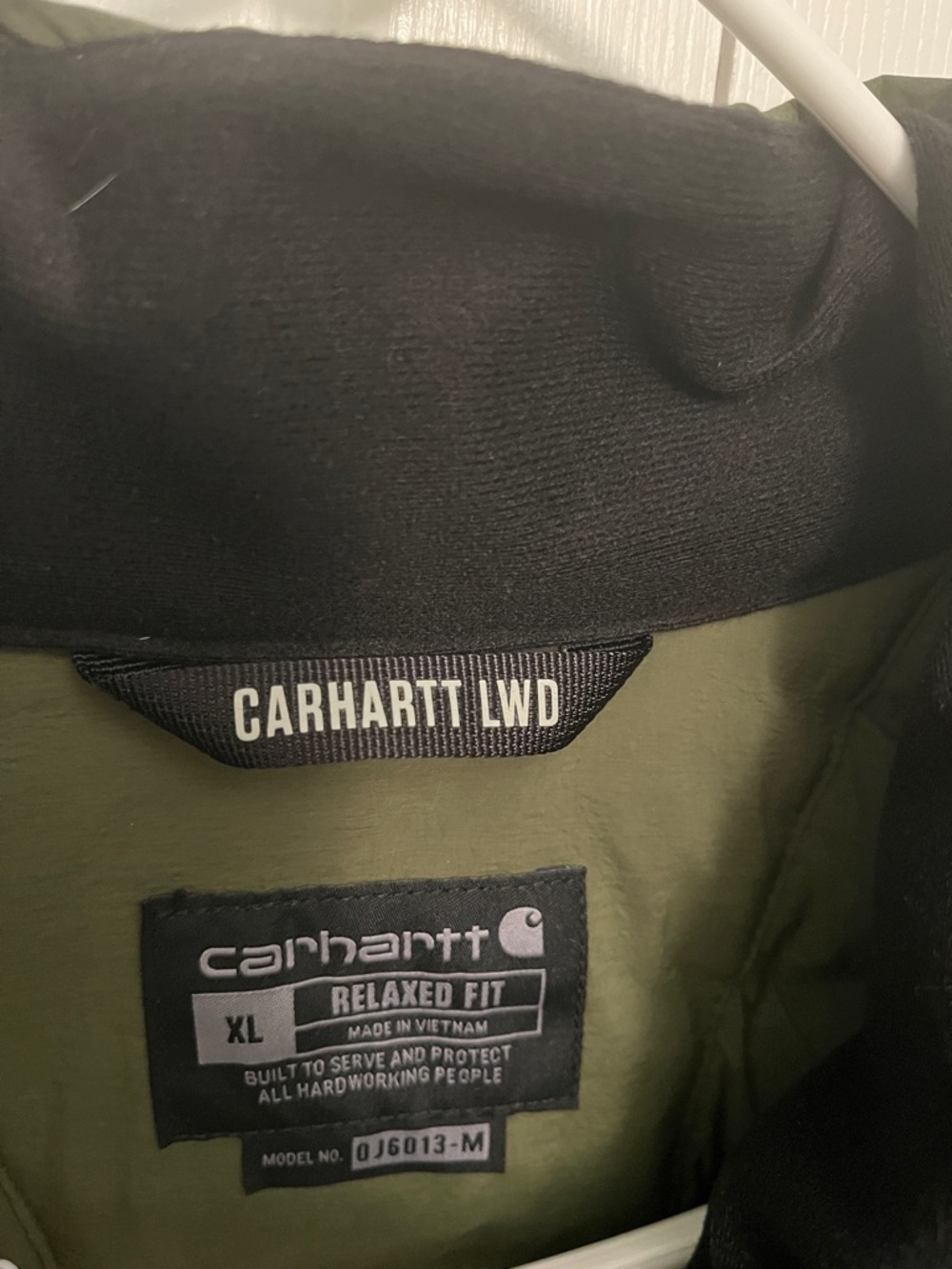 Carhartt Olive Quilted Down-Style Jacket XL - Picture 8 of 9